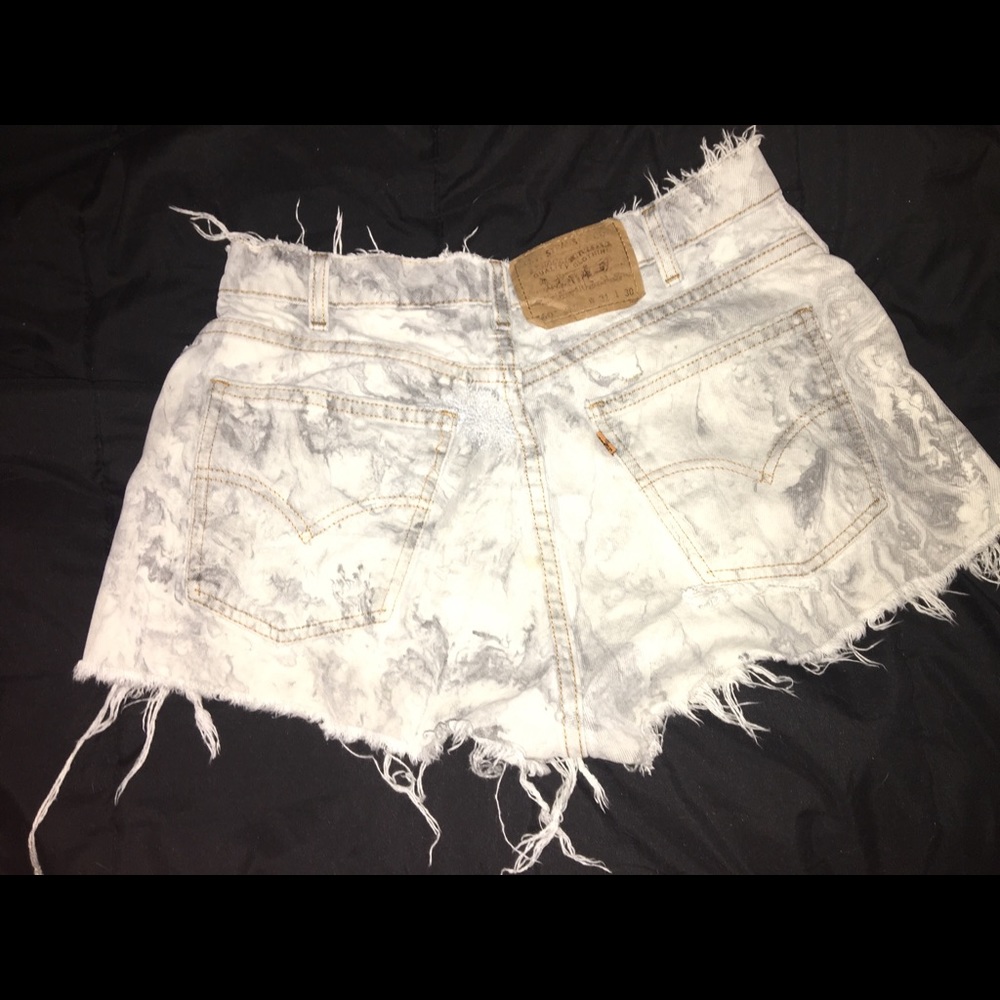 Marble jean shorts